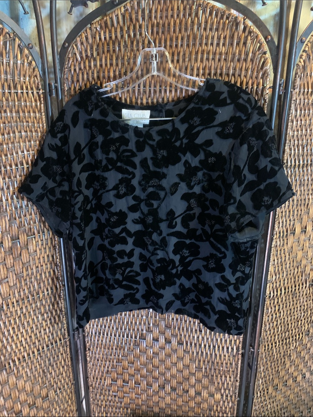 Vintage Silk Club Sequin Shirt Size L
